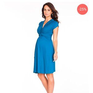 Seraphine Maternity Jolene Knot Dress Size 4 in Seaside Blue